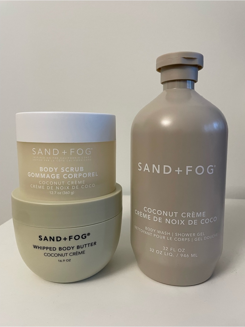 NWT SAND+FOG Coconut Crème Body Wash & Body Care Set